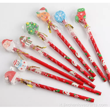 Shrink Film Christmas Cartoon Round Pencil